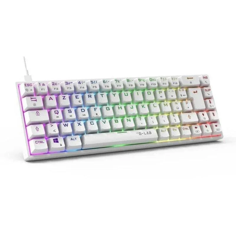 Teclado The G-lab Keyz Titan 65% compacto gaming RGB switches vermelhos FR (azerty)