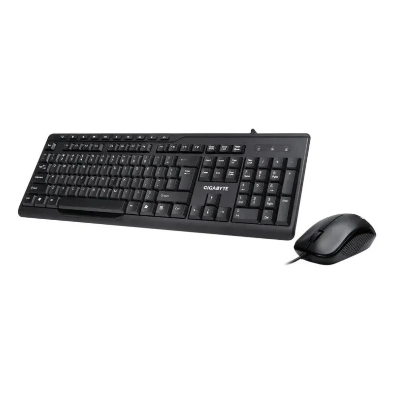 Teclado Gigabyte KM6300 membrana completo com rato ótico preto