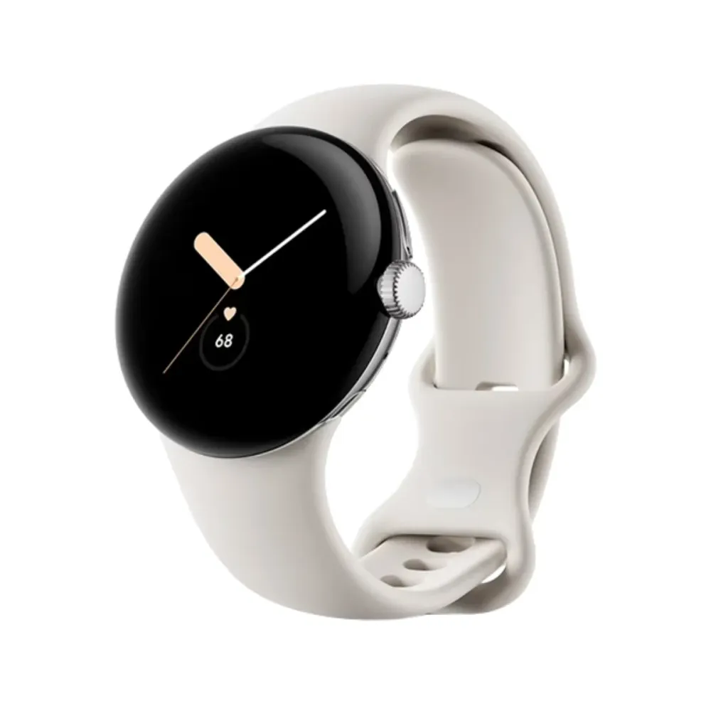 Smartwatch Google Pixel Watch LTE 41mm Polished Silver Case com Sport Band Branco