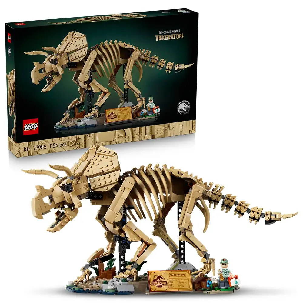 LEGO Jurassic World: Fósseis de Dinossauros: Triceratops | Idades 18+ | 1154 Peças | Item 77985