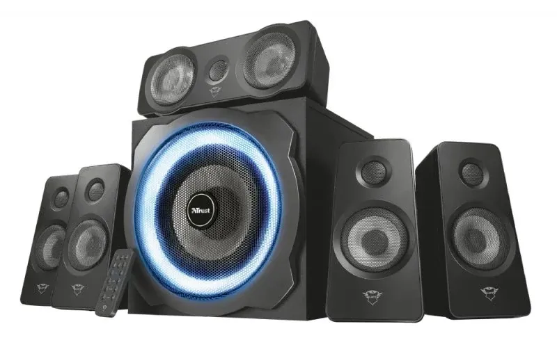 TRUST COLUNAS GAMING GXT658 TYTAN SURROUND 5.1 LED #PROMO 2026#