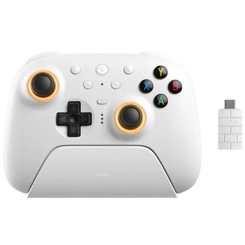 Comando sem fios Bluetooth 8BitDo Ultimate 2 branco para SWITCH 2 e PC com vibração