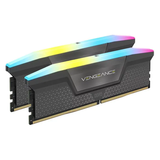 Corsair Kit 64GB (2 x 32GB) DDR5 5600MHz Vengeance RGB RS EXPO Cinza CL40