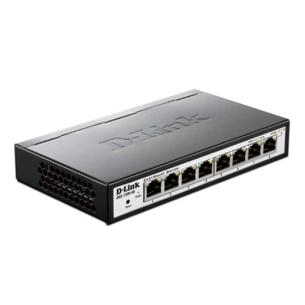 Switch D-Link 8 portas 10/100/1000 Preto - DGS110008