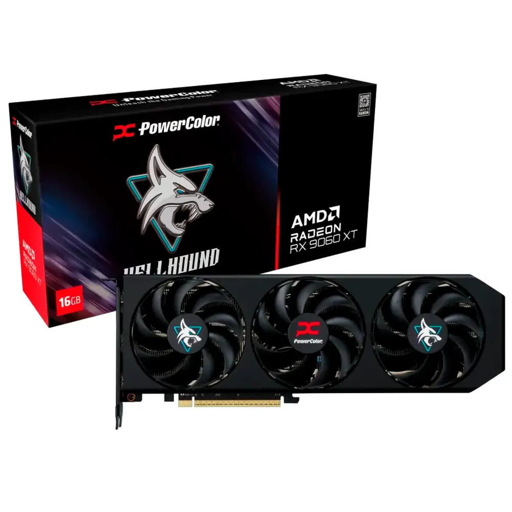 Placa Gráfica Powercolor AMD Radeon RX 9060 XT RDNA 4 Hellhound 16GB GDDR6