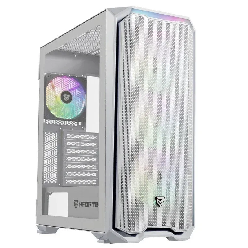 Caixa de Computador Nfortec Krater X Vidro Temperado USB 3.0 ARGB Branca