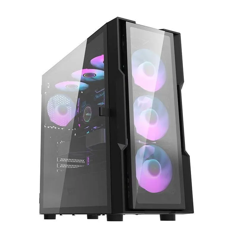 Caixa de Computador Caixa PC Darkflash DK431 Vidro Templado Preto + 4 Ventiladores RGB