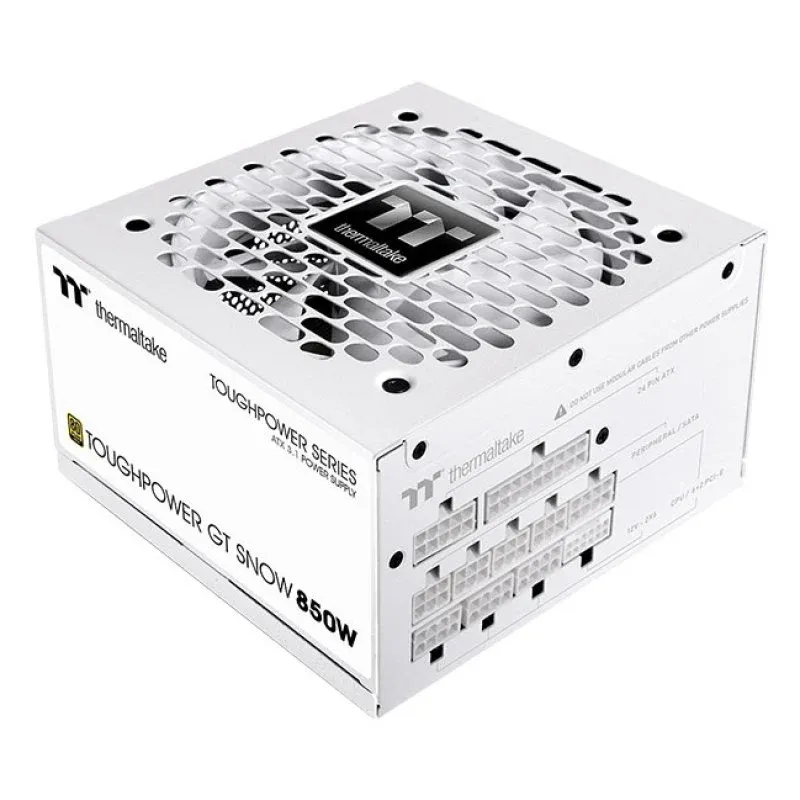 Fonte Alimentação Thermaltake Toughpower GT Fonte de Alimentação ATX 3.1 Totalmente Modular 850W 80 PLUS Gold Branca