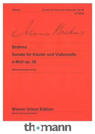 Wiener Urtext Edition Brahms Cellosonate op. 38