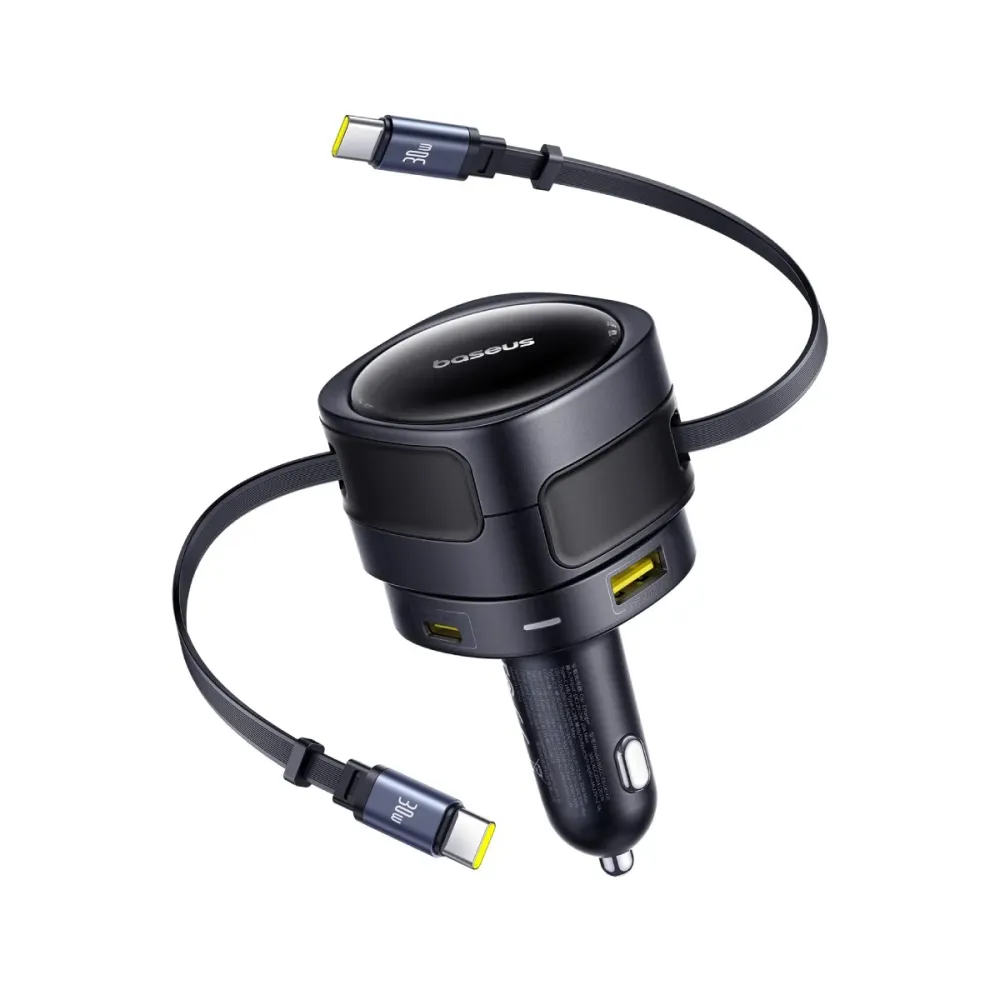 Carregador de Isqueiro Baseus Enjoyment Max 90W USB-C + Lightning