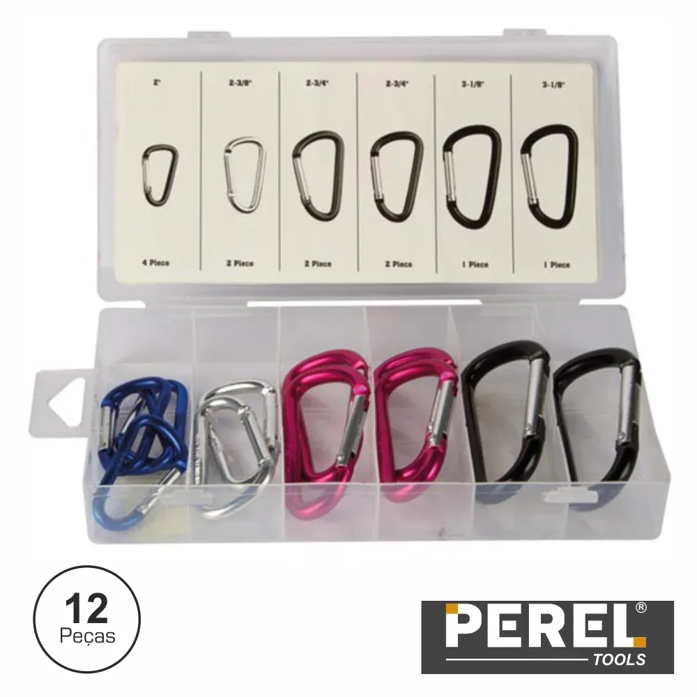 Kit De Mosquetões Com 12 Unidades Velleman