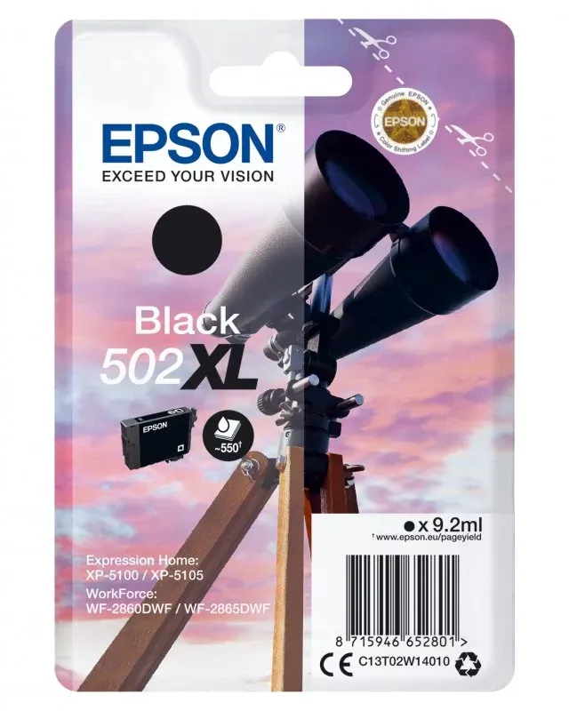 Tinteiro EPSON 502 Preto XL - XP-51xx, WF-286x