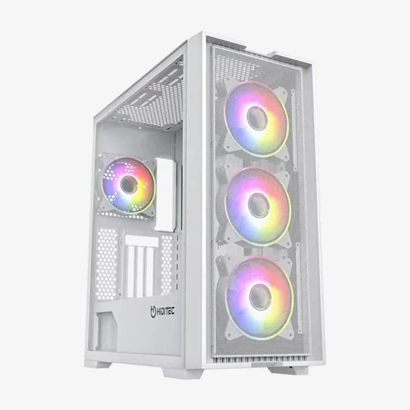 Caixa de Computador Hiditec H2 Air ARGB Caixa Gaming E-ATX com 4x Ventoinhas e Vidro Temperado Branca