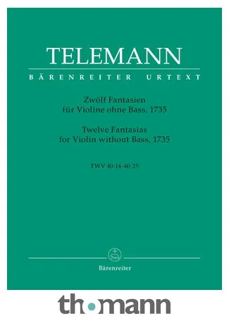 Bärenreiter Telemann 12 Fantasien Violin