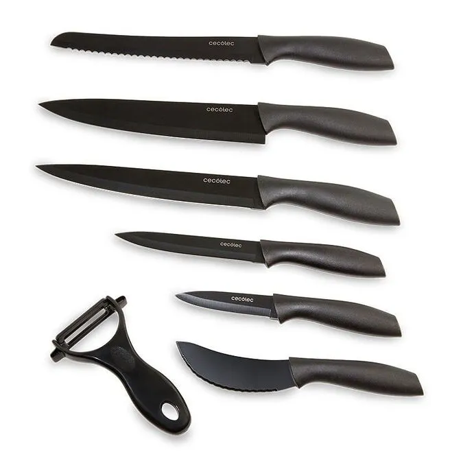 Conjunto de Facas Cecotec Titanium 7 Peças Preto