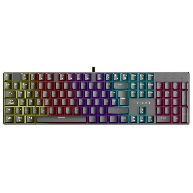 Teclado The G-Lab KEYZ Radium mecânico com switches vermelhos RGB AZERTY francês