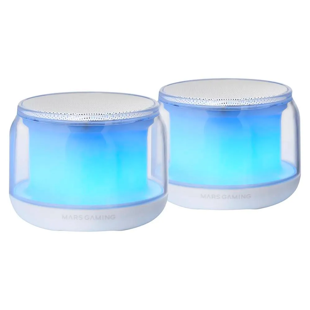 Coluna Portátil Mars Gaming MS-AURA RGB Bluetooth 15W Branca