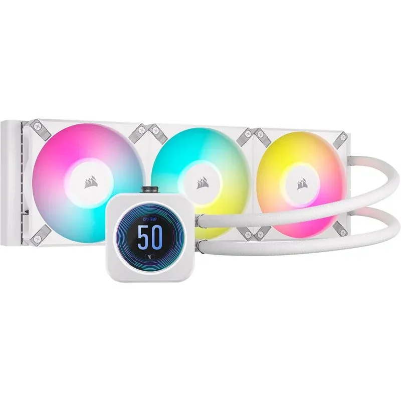 Water Cooler CPU Corsair iCUE H150i Elite LCD XT RGB 360mm Branco