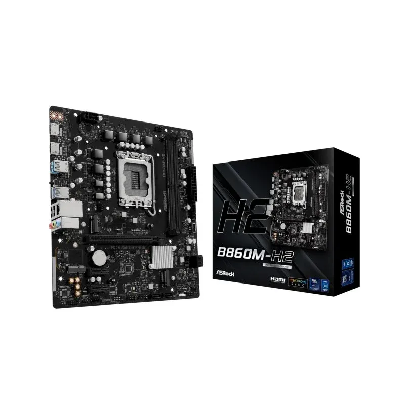 Placa mãe ASRock B860 Micro ATX LGA 1851 B860M-H2 DDR4 USB 3.0 VRM optimizada