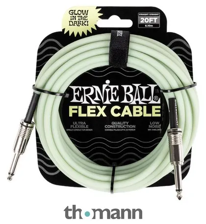 Ernie Ball Flex Cbl 20ft Glow in the Dark