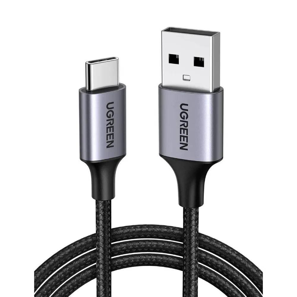 Cabo UGREEN US288 USB-C para USB-A 3A 480Mbps 1m Preto/Cinza