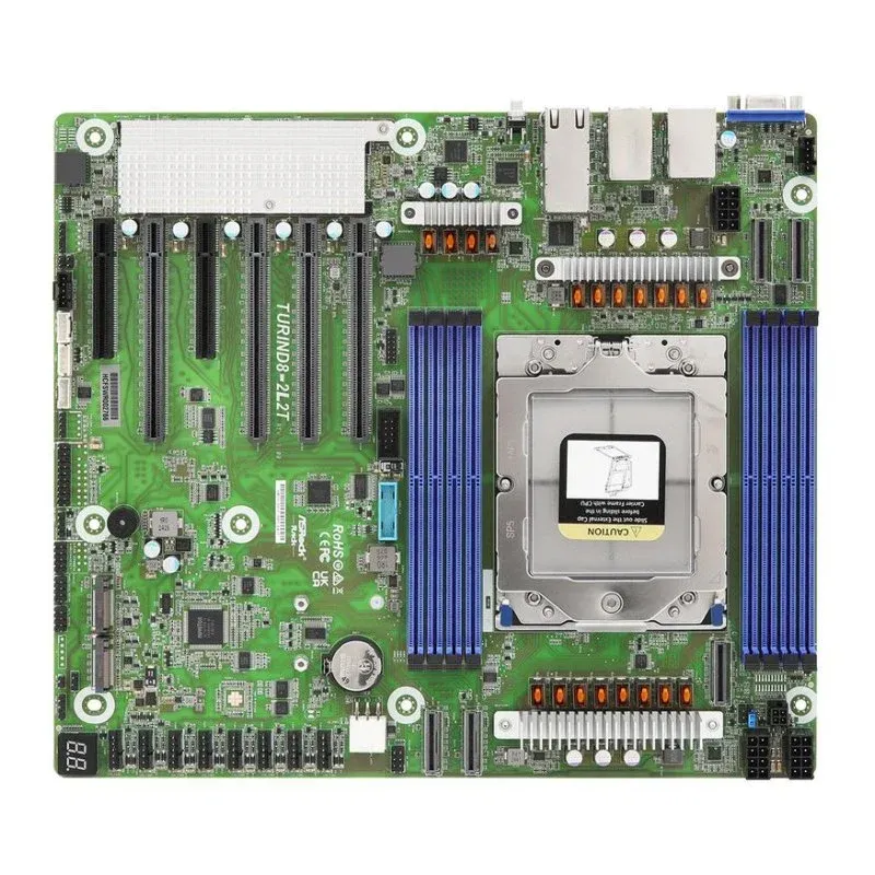 Asrock TURIND8-2L2T Motherboard CEB AMD SP5 DDR5 10GbE Graphics PCIe5 No WiFi Server TPM