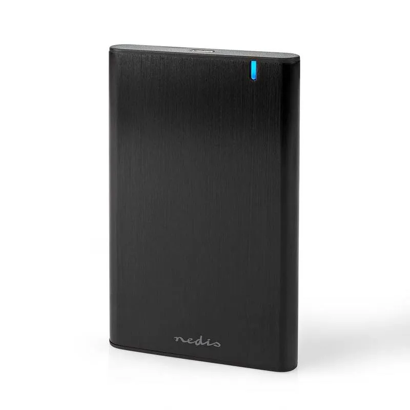 Caixa de Disco NEDIS HDDE25410BK 2.5" Alumínio Preto USB-A/USB-C SSD/HDD
