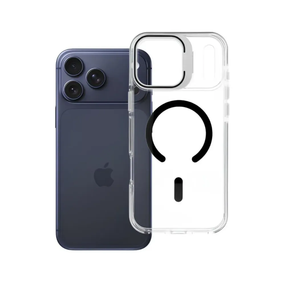 Capa Silicone c/Magsafe iPhone 18 Pro Max Transparente/Preto