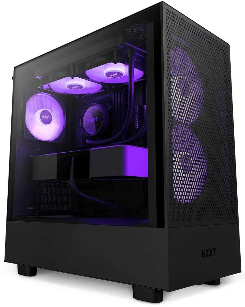 Caixa ATX NZXT H5 Flow RGB Preta Vidro Temperado