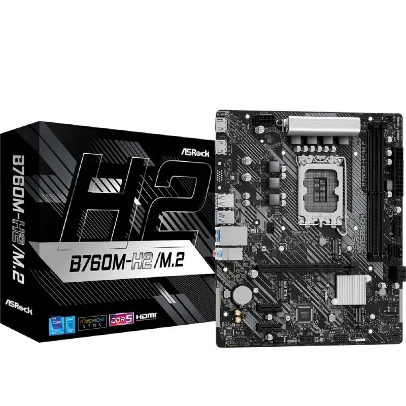 Placa mãe Asrock B760M-H2/M.2 Intel B760 LGA 1700 Micro ATX DDR5 M.2 USB 3.2 Gen2