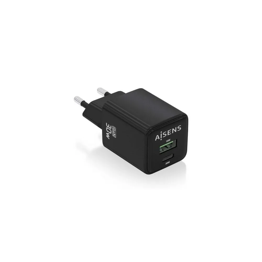 Aisens Carregador de parede USB-A e USB-C ASCH-30W2P038-BK
