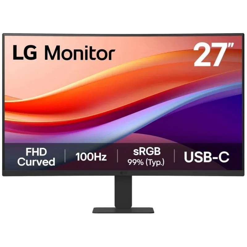 LG 27U421A-B Monitor Curvo 27" Full HD 100Hz VA HDR10 USB-C Flicker Free Preto