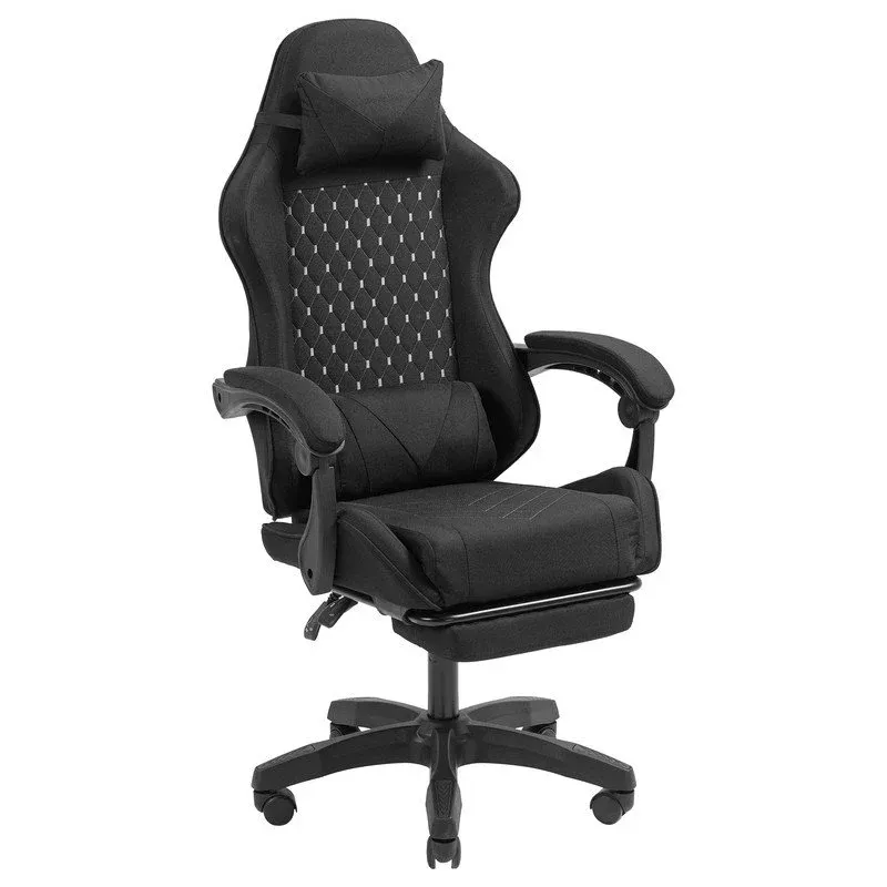 Mars Gaming MGC-X Fabric Cadeira Gaming em Tecido com Encosto Reclinável e Apoio para Pés Preta