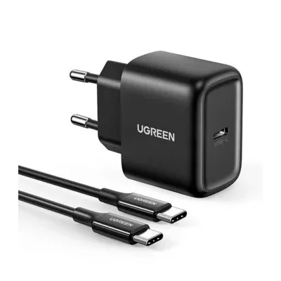 Carregador Ugreen USB-C 25W c/ Cabo USB-C 2M Preto