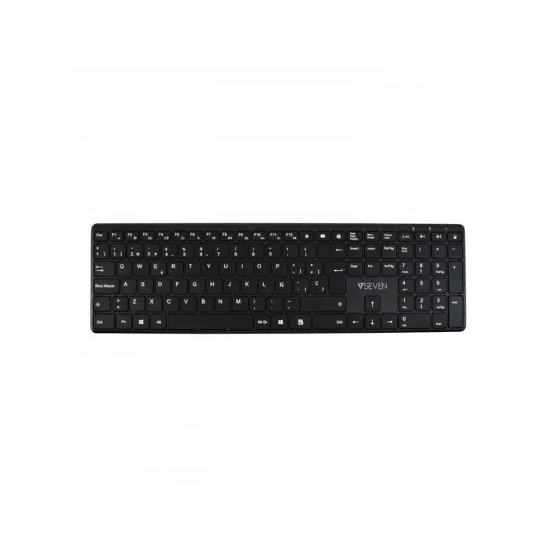 Teclado V7 KW550ESBT compacto preto QWERTY espanhol USB Bluetooth