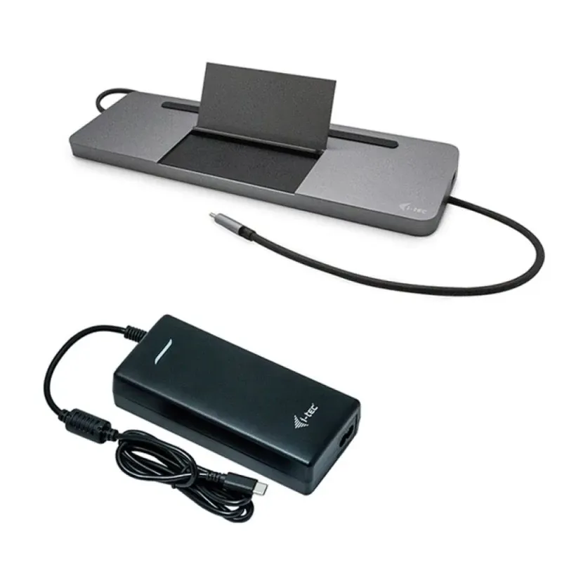 Docking Station i-tec Metal Ergonômico USB-C 4K 3x Display até 85W + Carregador 112W