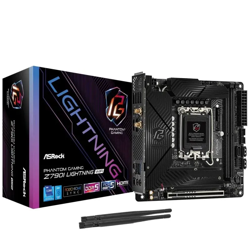 ASRock Phantom Gaming Z790I Lightning WiFi Motherboard Mini-ITX Intel Z790 LGA 1700 DDR5 RGB