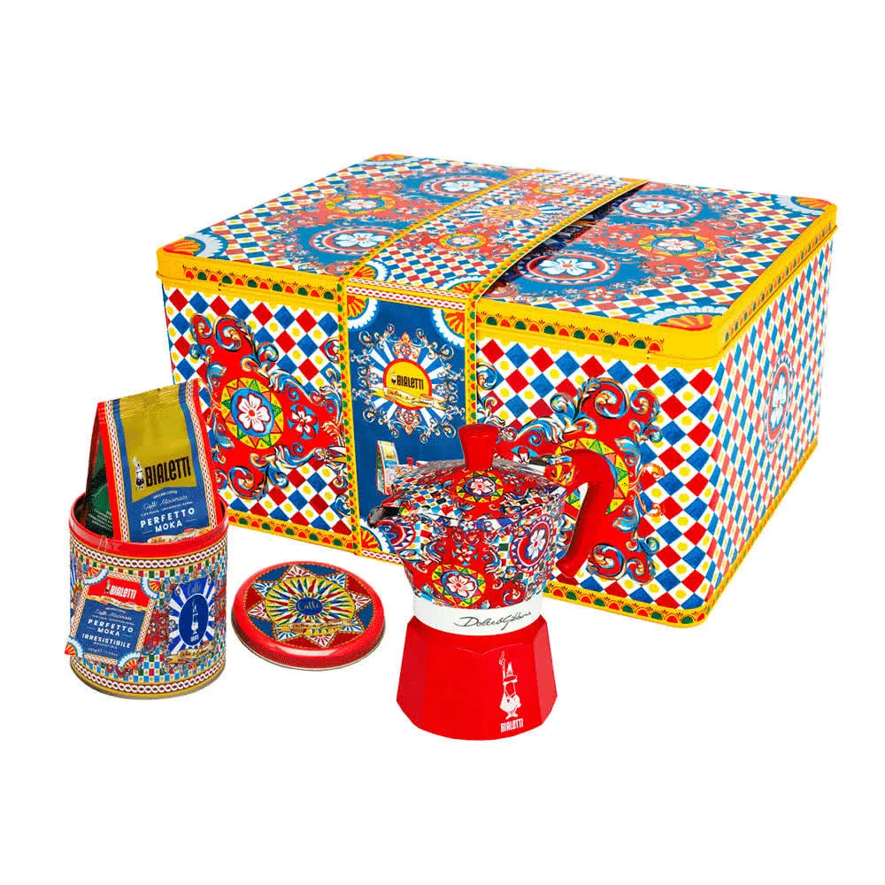 Cafeteira Italiana Bialetti Jogo De Presente D.& G. 3T Vermelho