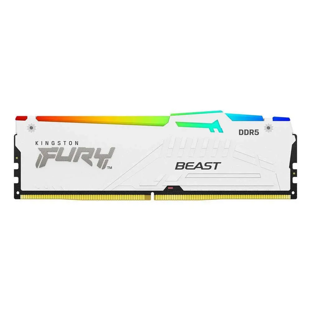 Memória RAM Kingston Fury Beast RGB White 1x16GB DDR5 5600MHz CL40 Branca
