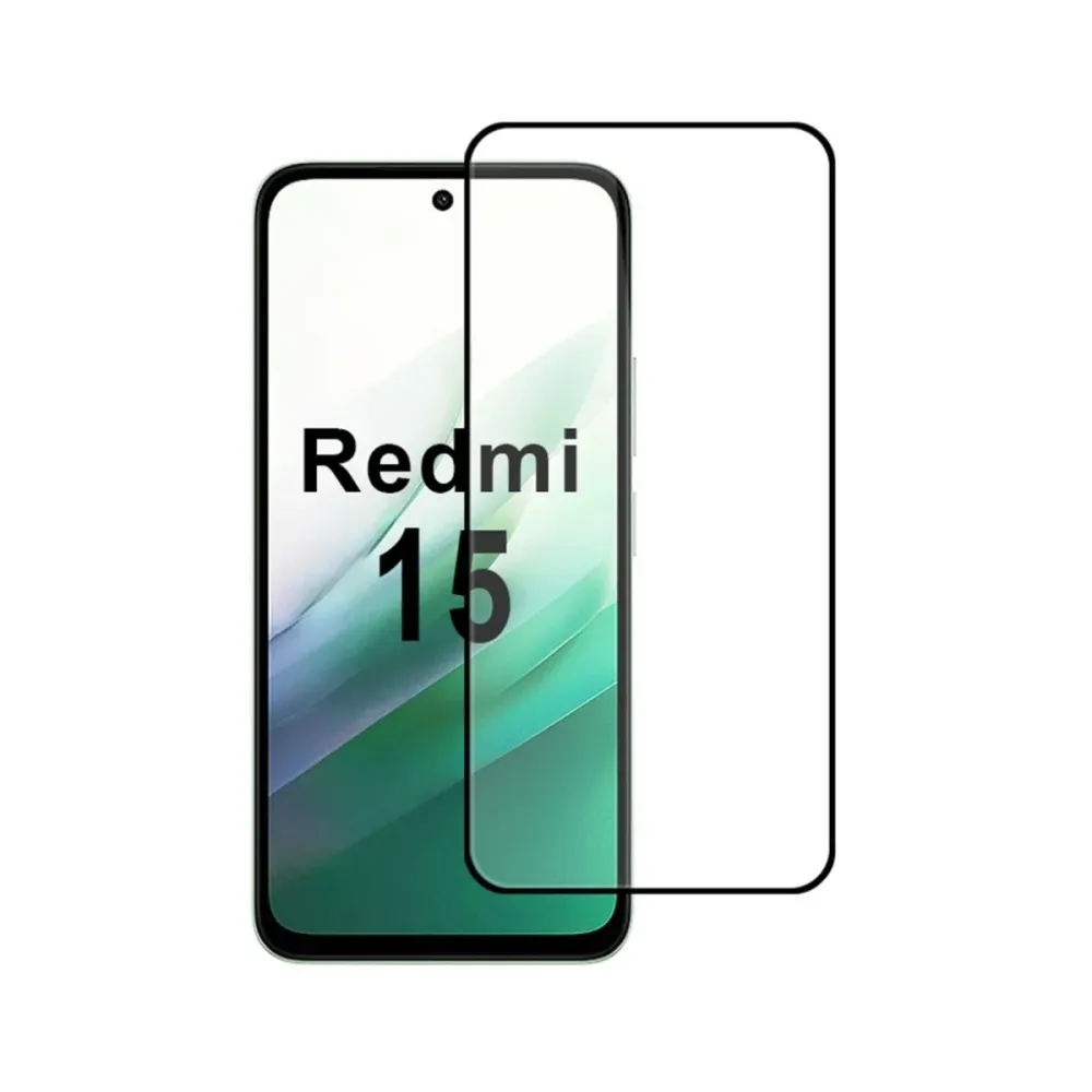 Película de Vidro Temperado Xiaomi Redmi 15 FullScreen Preta