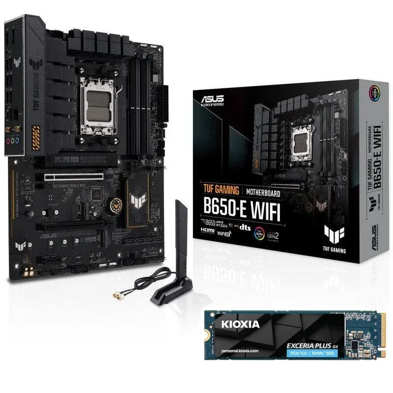 ASUS Pack TUF GAMING B650-E WIFI + Kioxia EXCERIA PLUS G4 2TB SSD PCIe 5.0 M.2 Gen5
