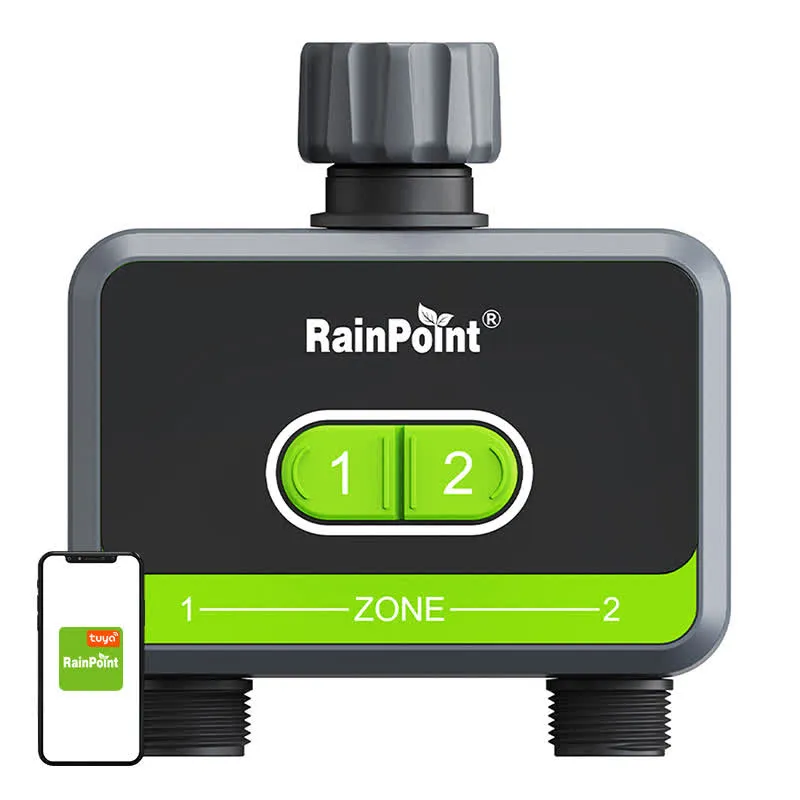 Rainpoint HTV210B + HWG009WB Controlador de irrigação de 2 zonas com aplicativo