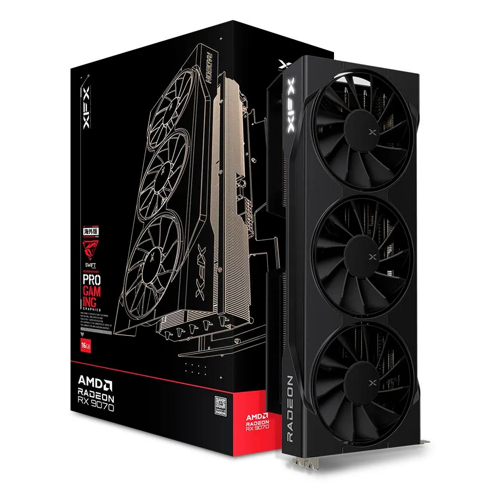 Placa Gráfica XFX AMD Radeon RX 9070 RDNA 4 Swift OC Triple Fan Gaming 16GB GDDR6