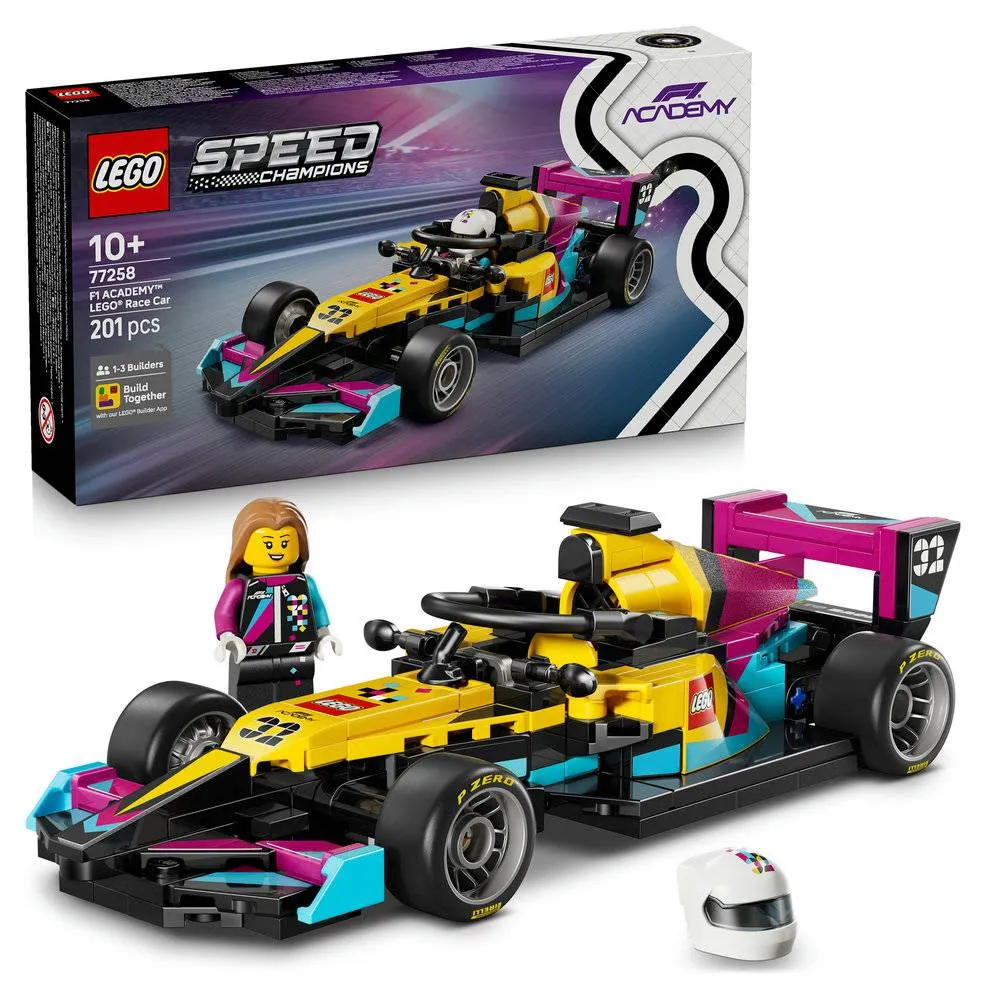 LEGO Speed Champions: Carro de Corrida LEGO F1 ACADEMY | Idades 10+ | 201 Peças | Item 77258