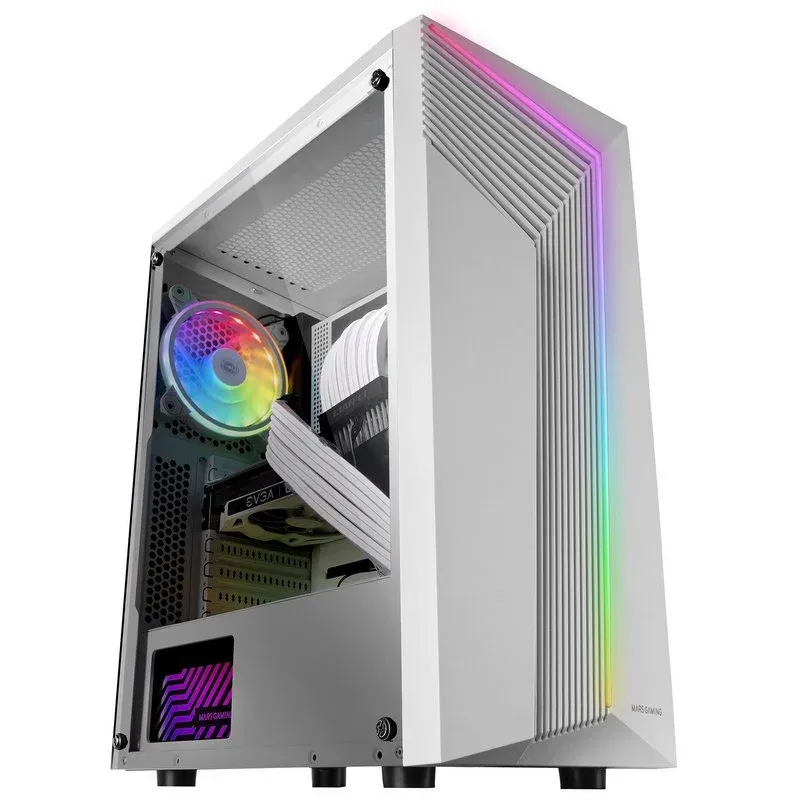 Caixa de Computador Mars Gaming MC-X7 ARGB USB 3.0 Branca com Janela
