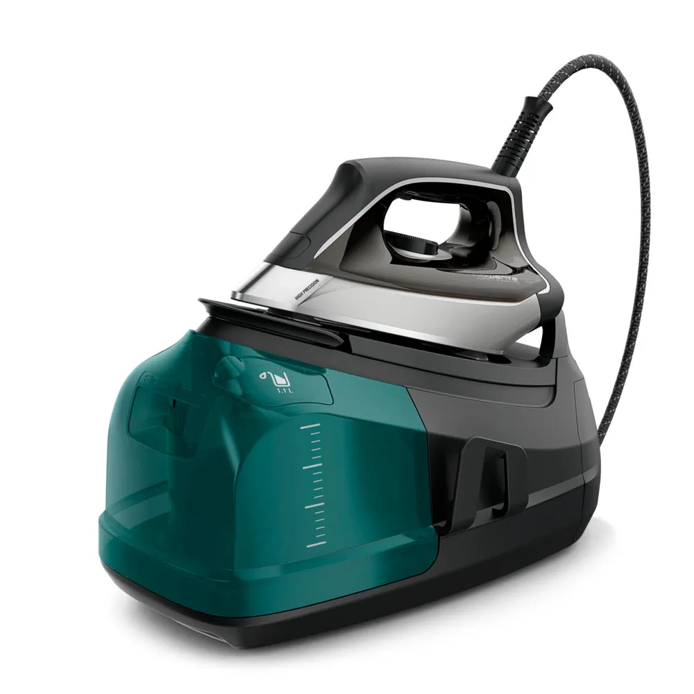 Ferro de Engomar a Vapor c/ Caldeira DG8627 Perfect Steam Pro 2400W 1.1L (Preto/Verde) - ROWENTA