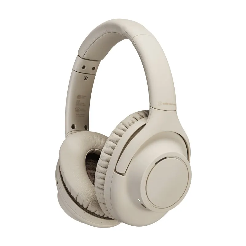 Audio-Technica ATH-S300BT Auscultadores Bluetooth com Cancelamento de Ruído Híbrido Digital Beges
