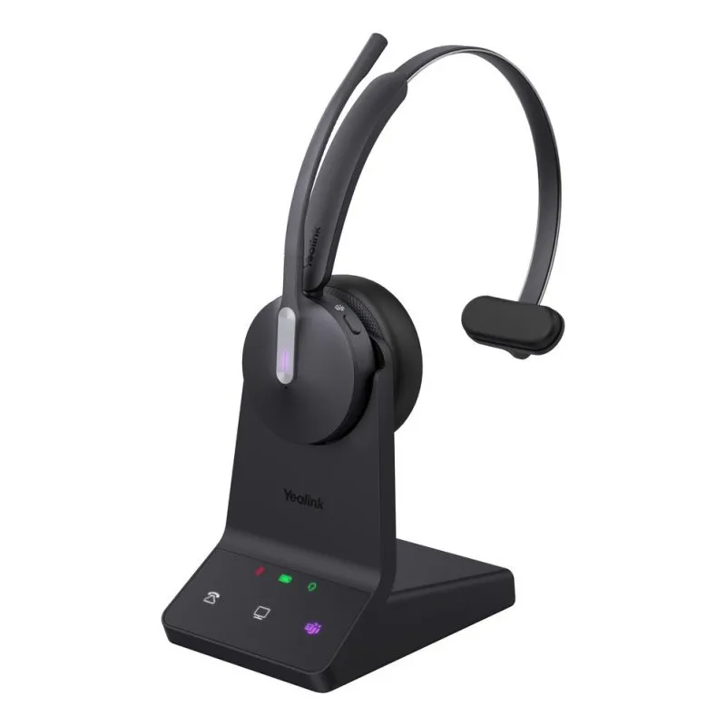 Auriculares Yealink WH64 Mono sem fios Bluetooth e DECT para escritório com Cancelamento de Ruído Pretos