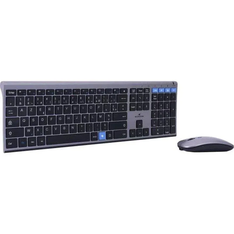 Teclado Bluestork Grapheme Slim Azerty Metálico Silencioso Sem Fios com Rato Ambidestro