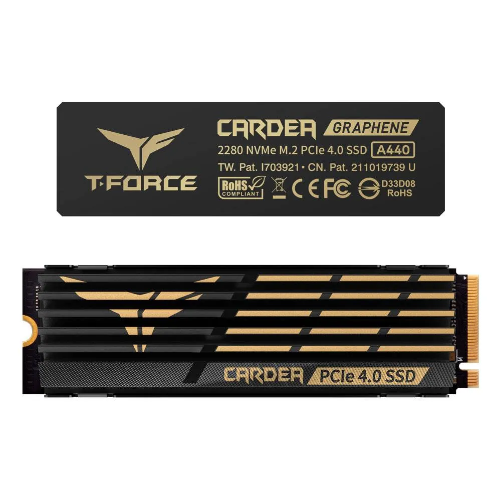 SSD M.2 2280 TEAMGROUP T-Force Cardea A440 c/ Heatsink 1TB TLC NAND NVMe PCIe Gen 4.0x4